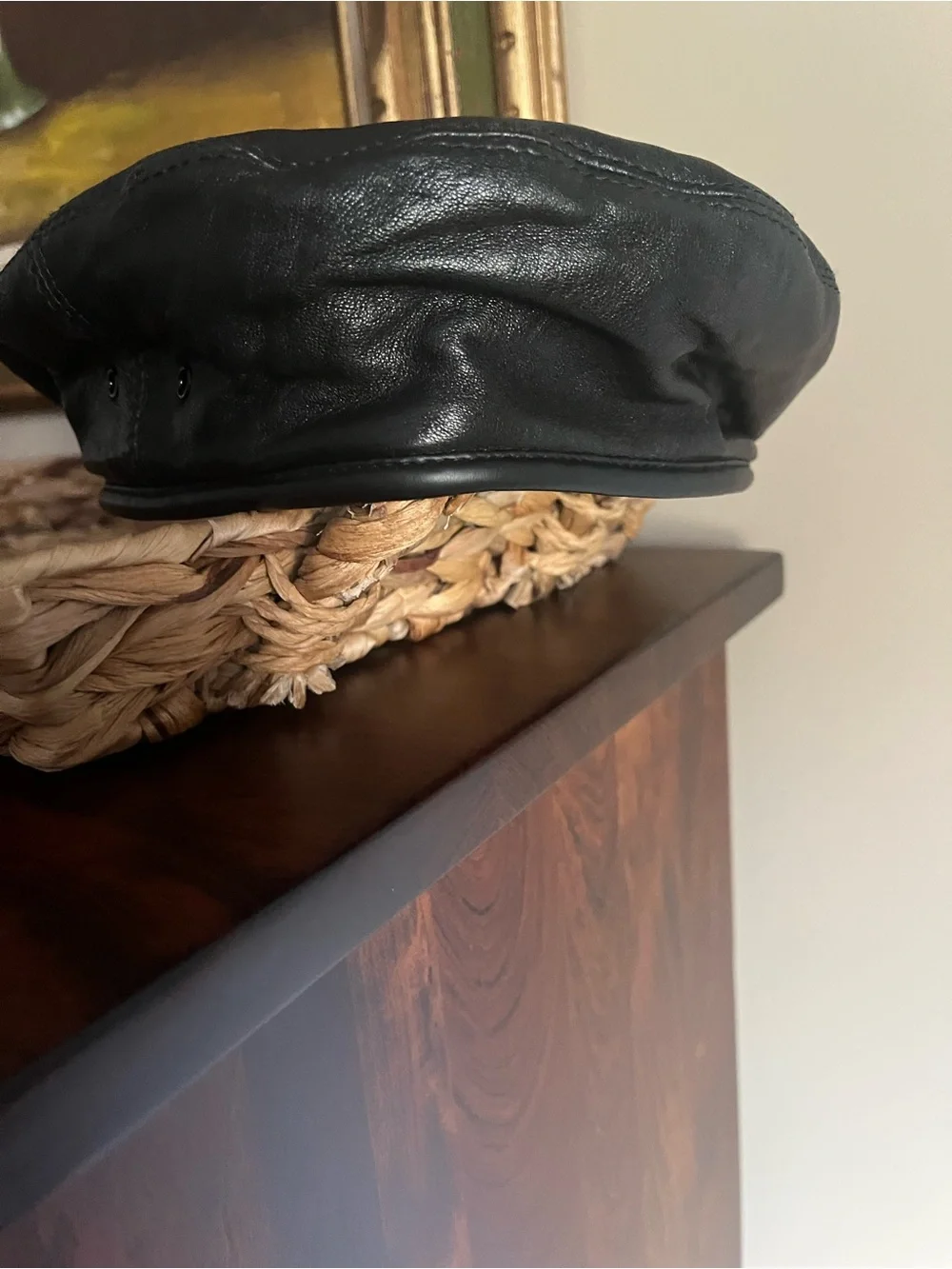 Eric javitz black leather beret - Picture 2 of 6